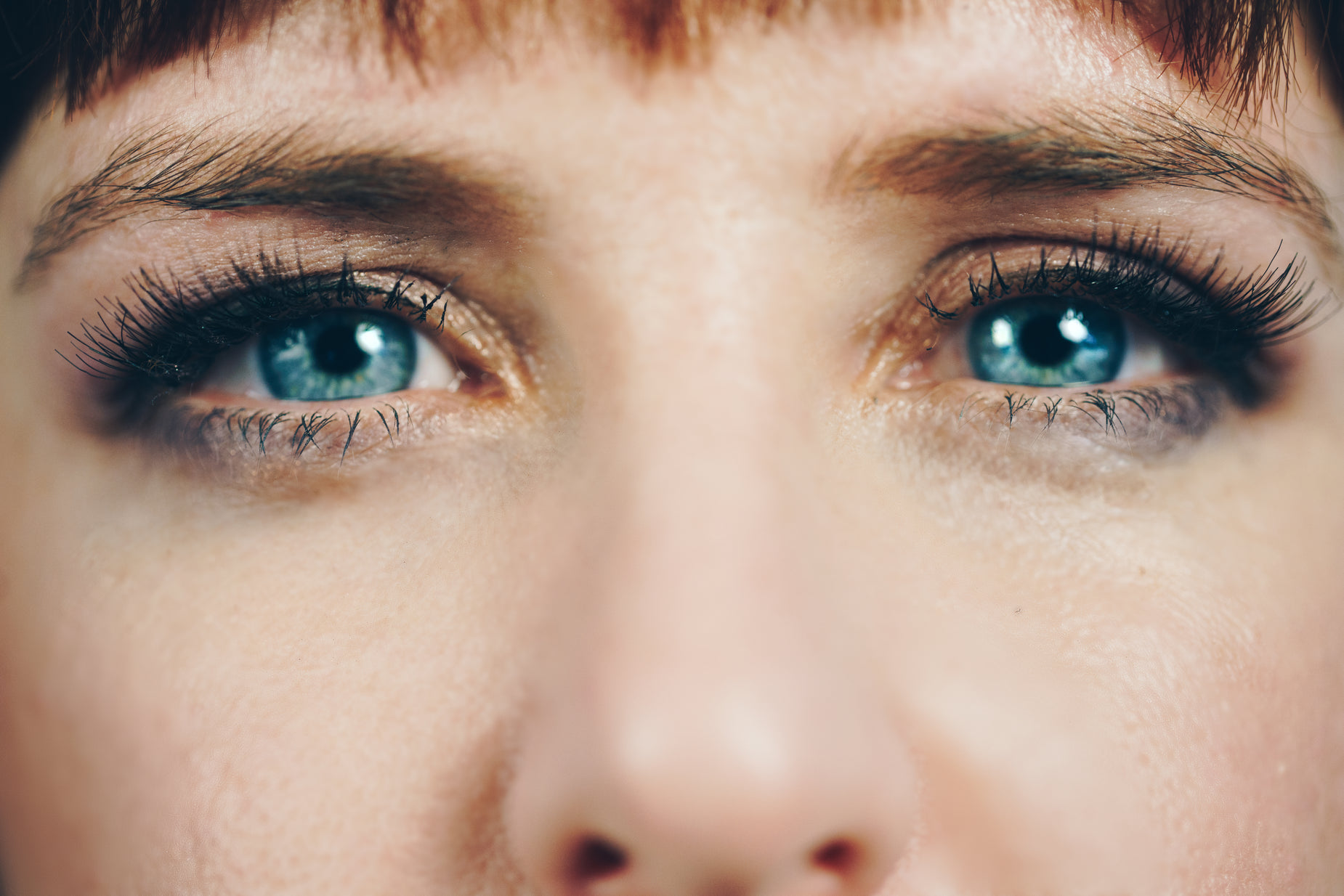 closeup s of a woman's face with long lashes