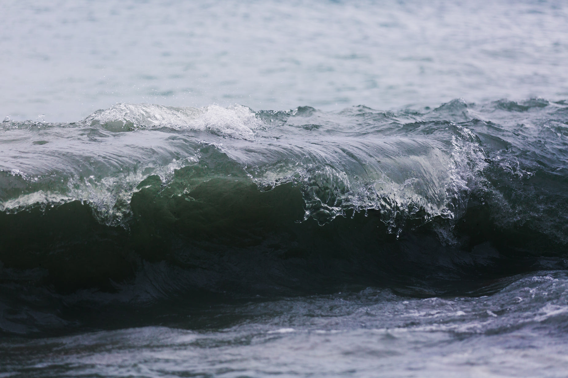 a rough wave coming on to shore in a body of water