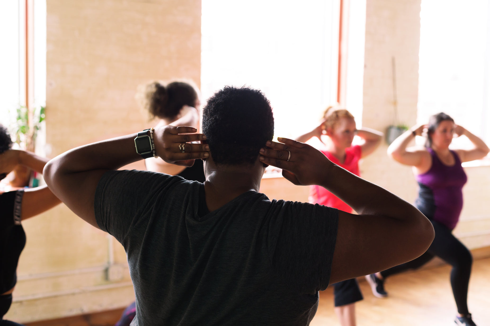 a group of people in a dance class