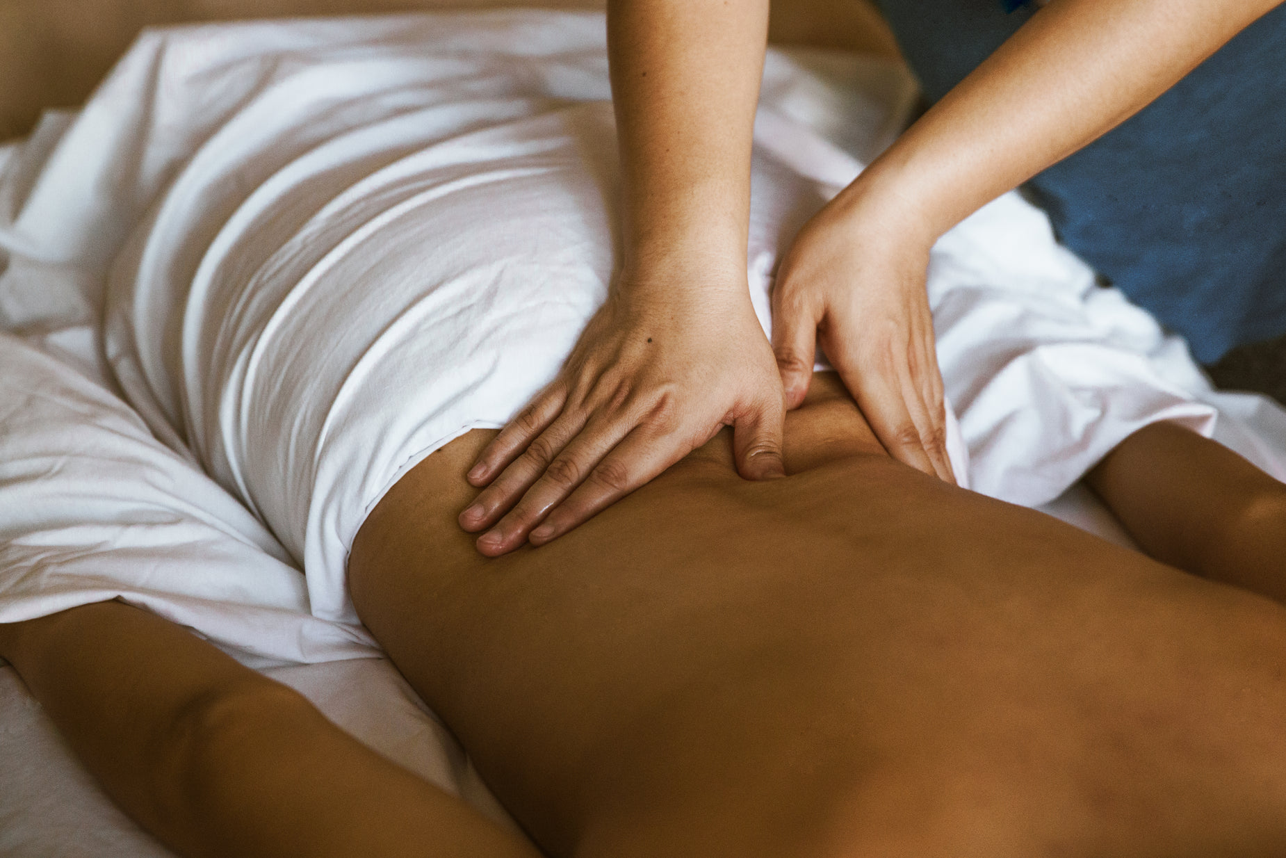 a woman having a massage at the spa