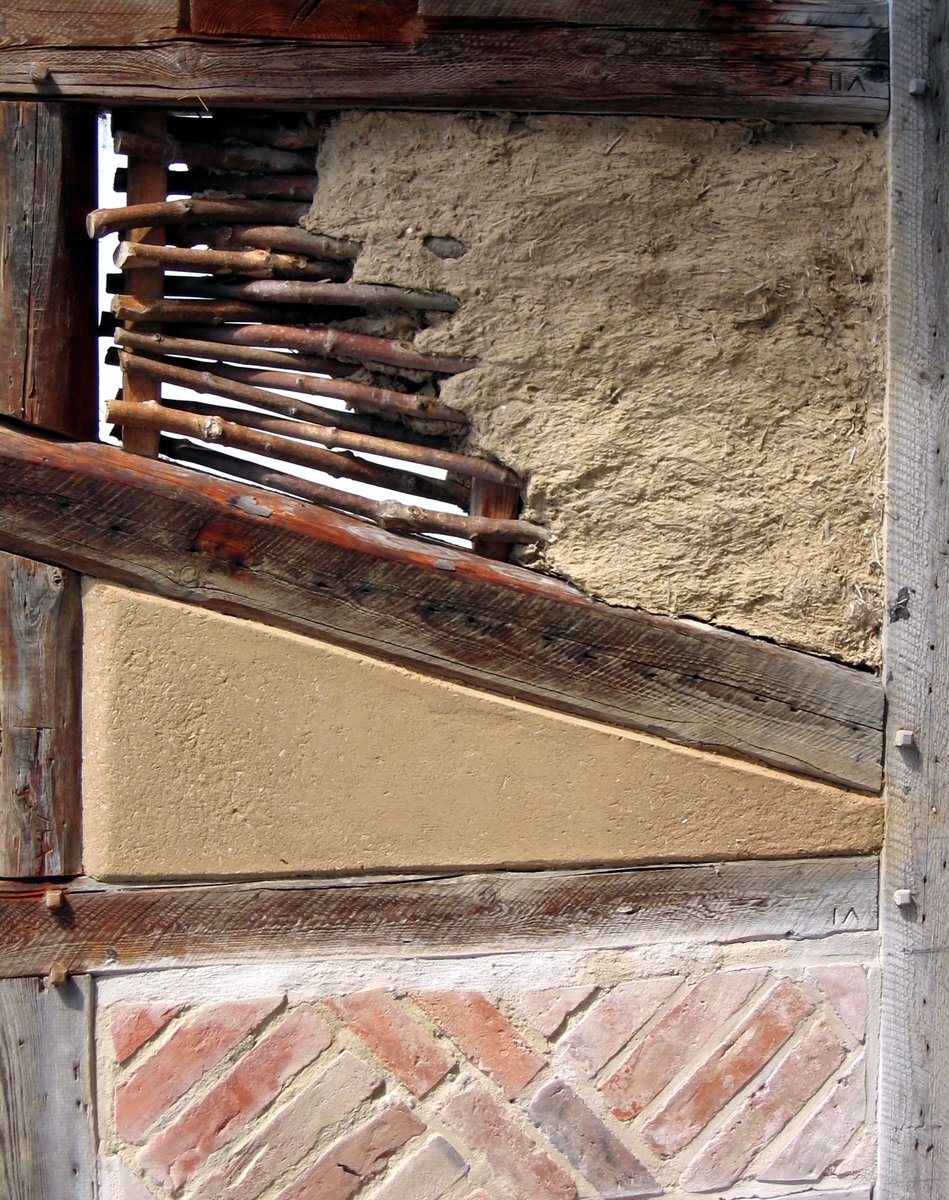 a picture taken inside of an old building looking through the window