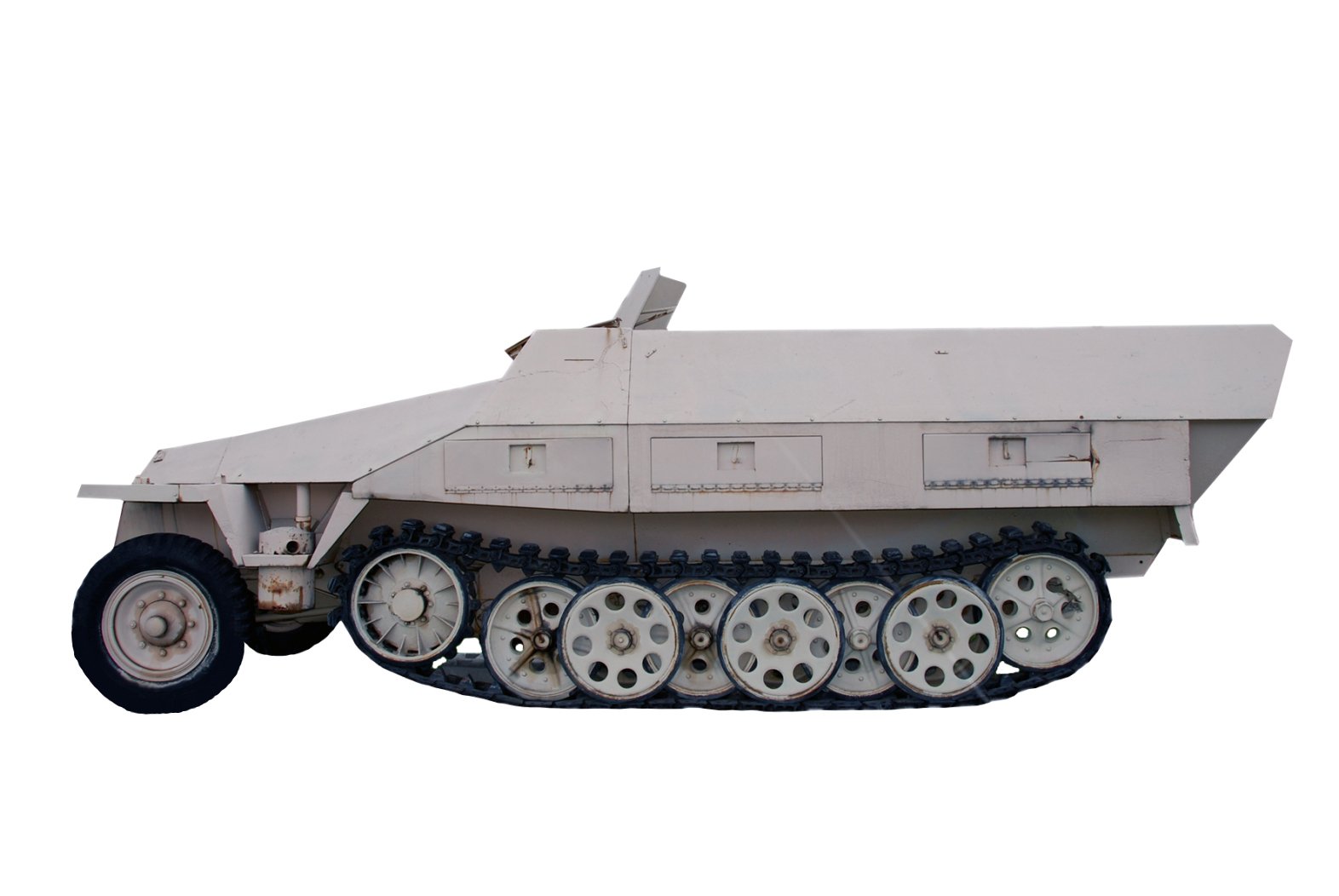 a large tank like object with wheels attached