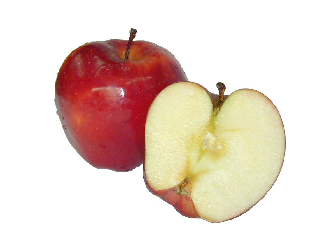 an apple that has had core removed from the fruit