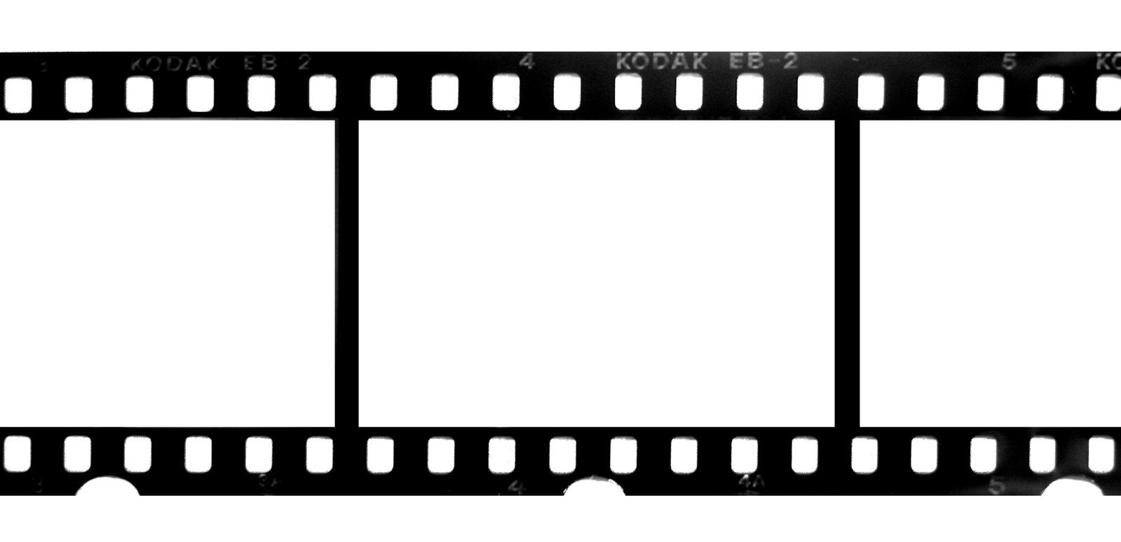a film strip with a white background
