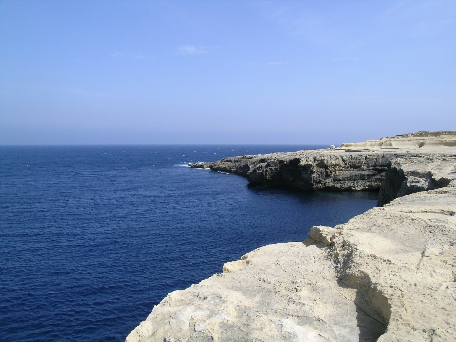 view of the ocean from a cliff side