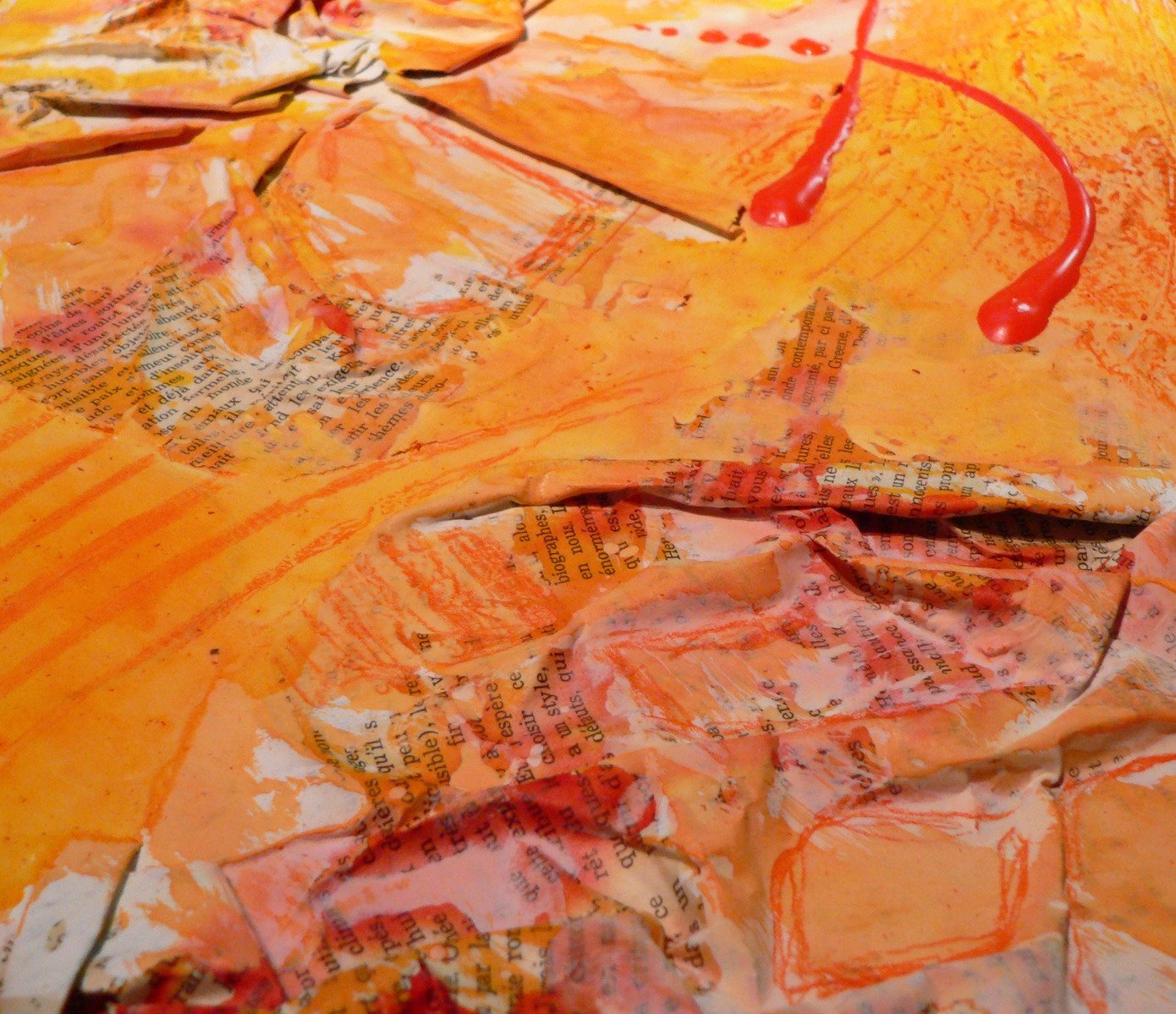 an abstract painting is shown with watercolors