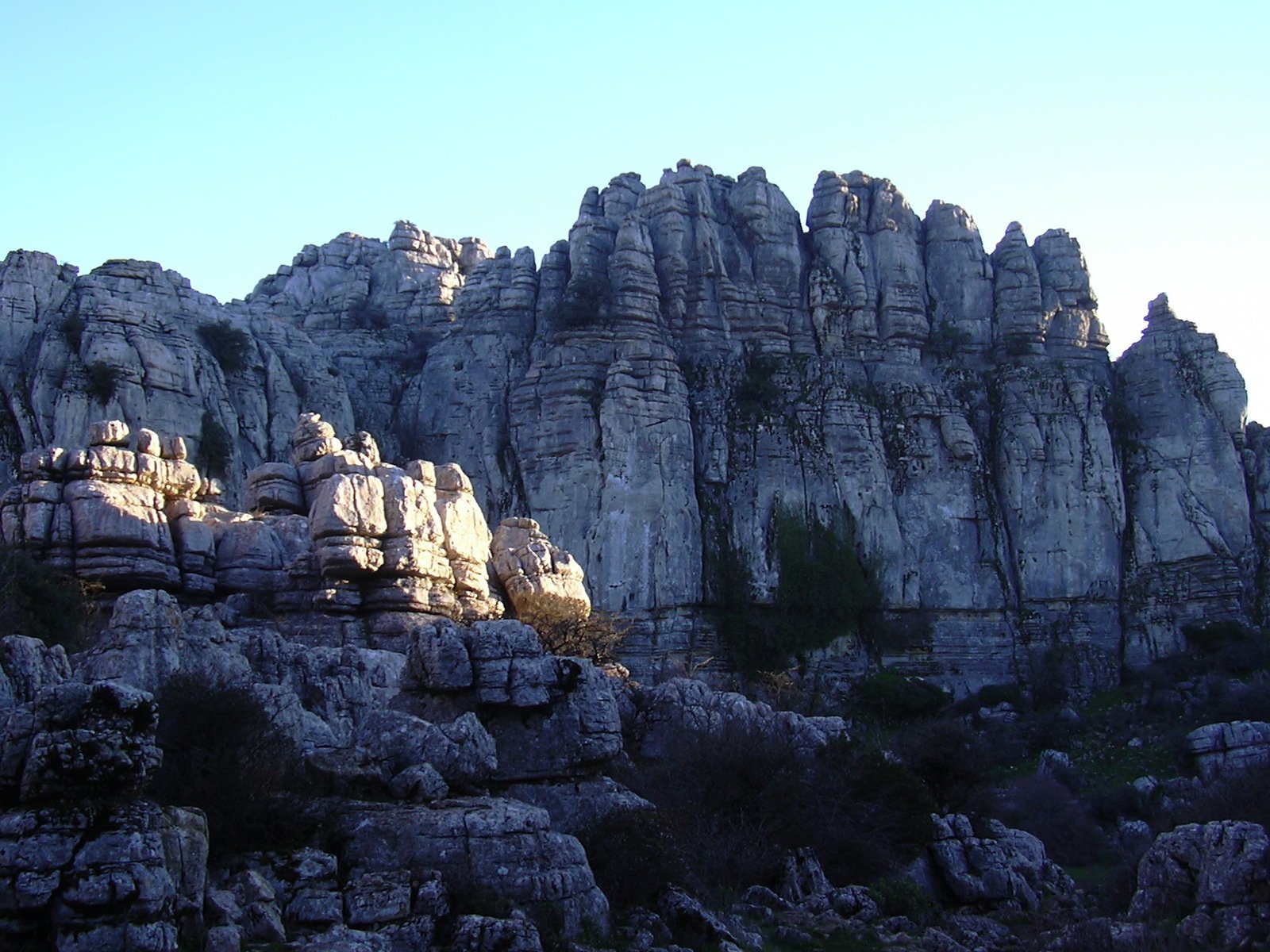 some very large rocks that are close together