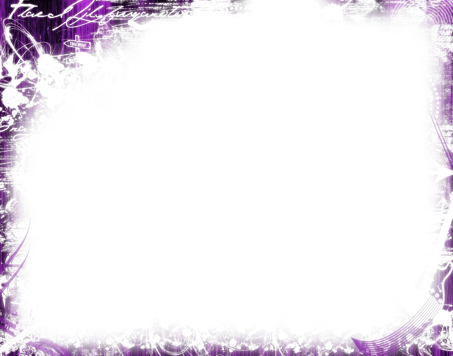 a white frame with black and purple grunge