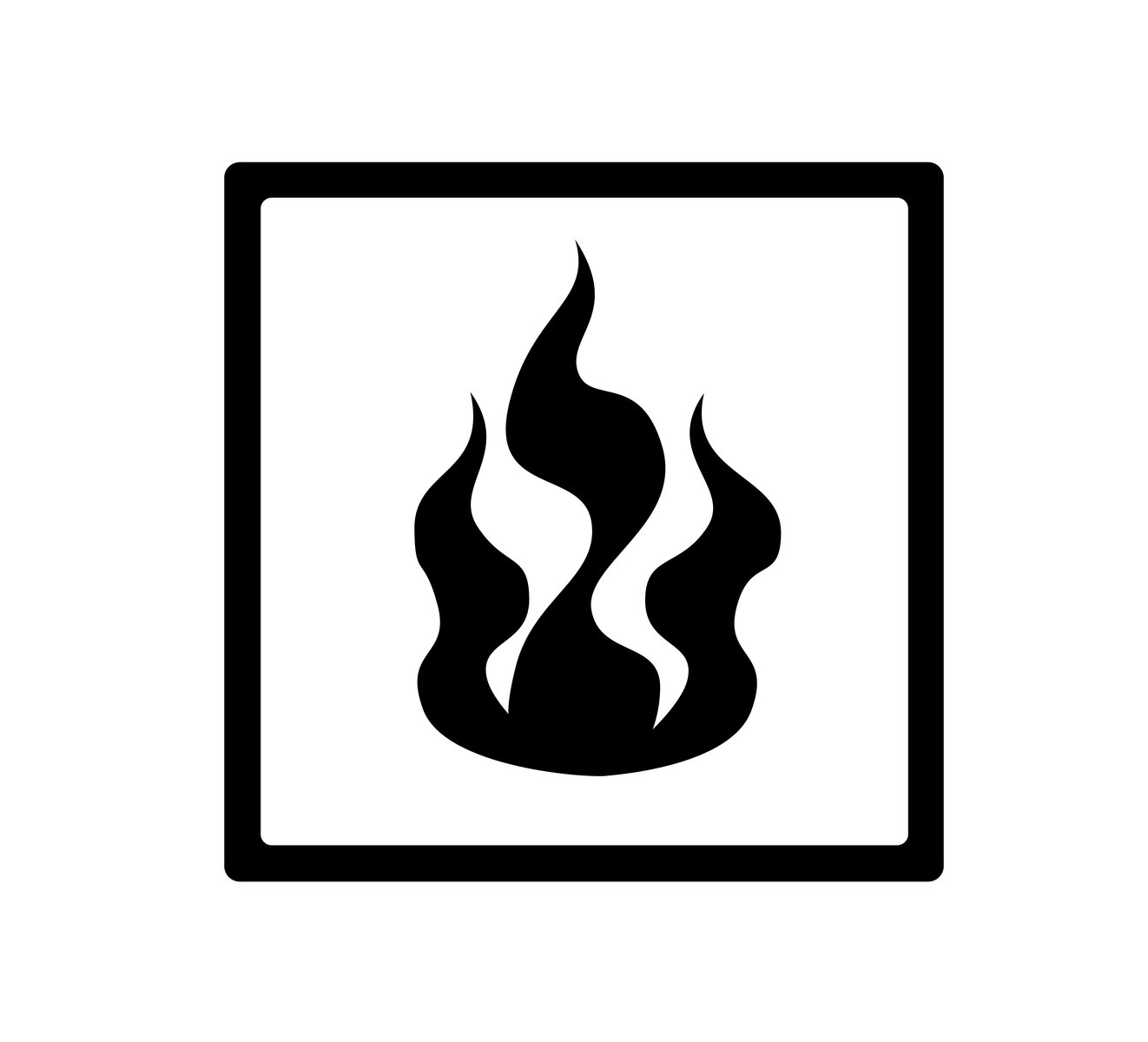 a fire logo on white background