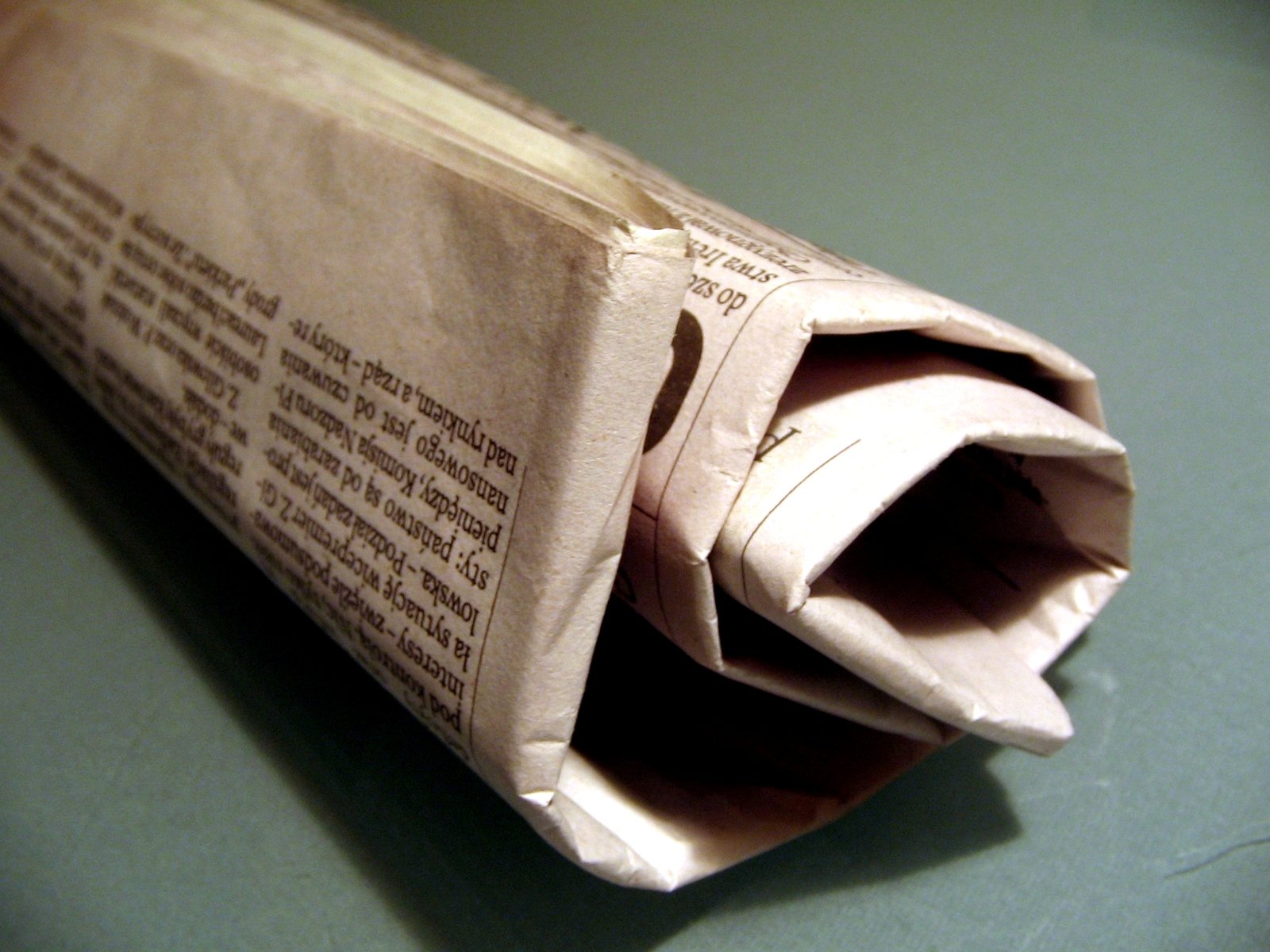 a close - up of an empty folded piece of paper