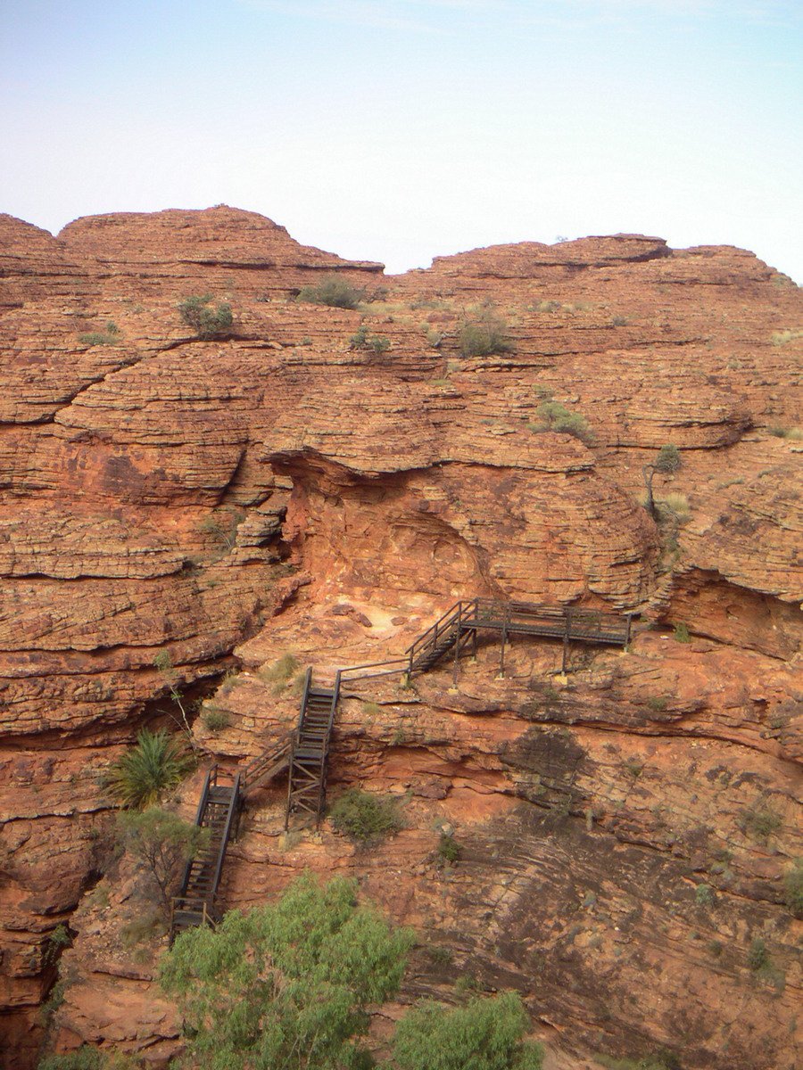 stairs lead up to the top of a cliff in australia