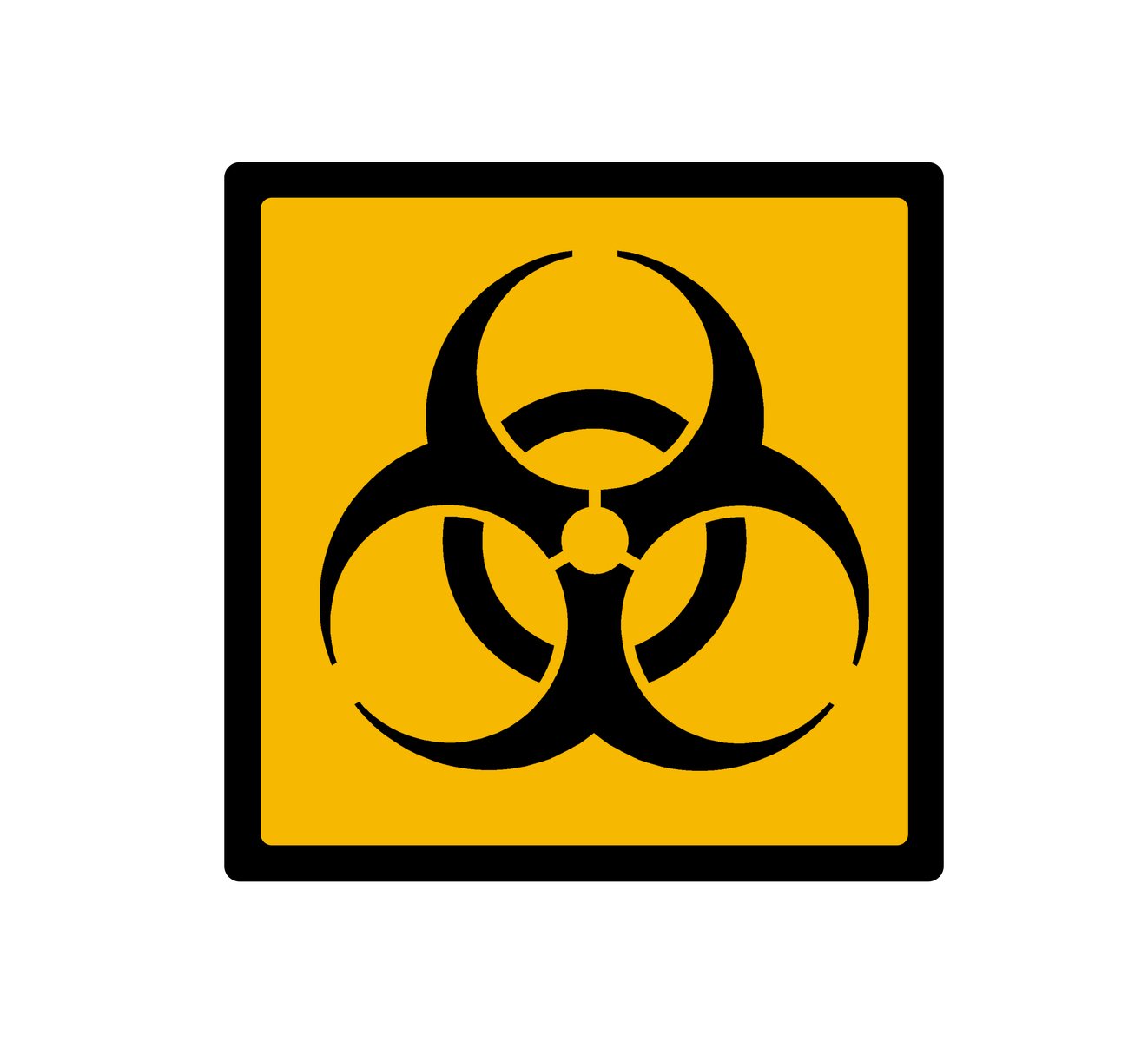 an orange and black sign that says, the symbol for a bio hazard