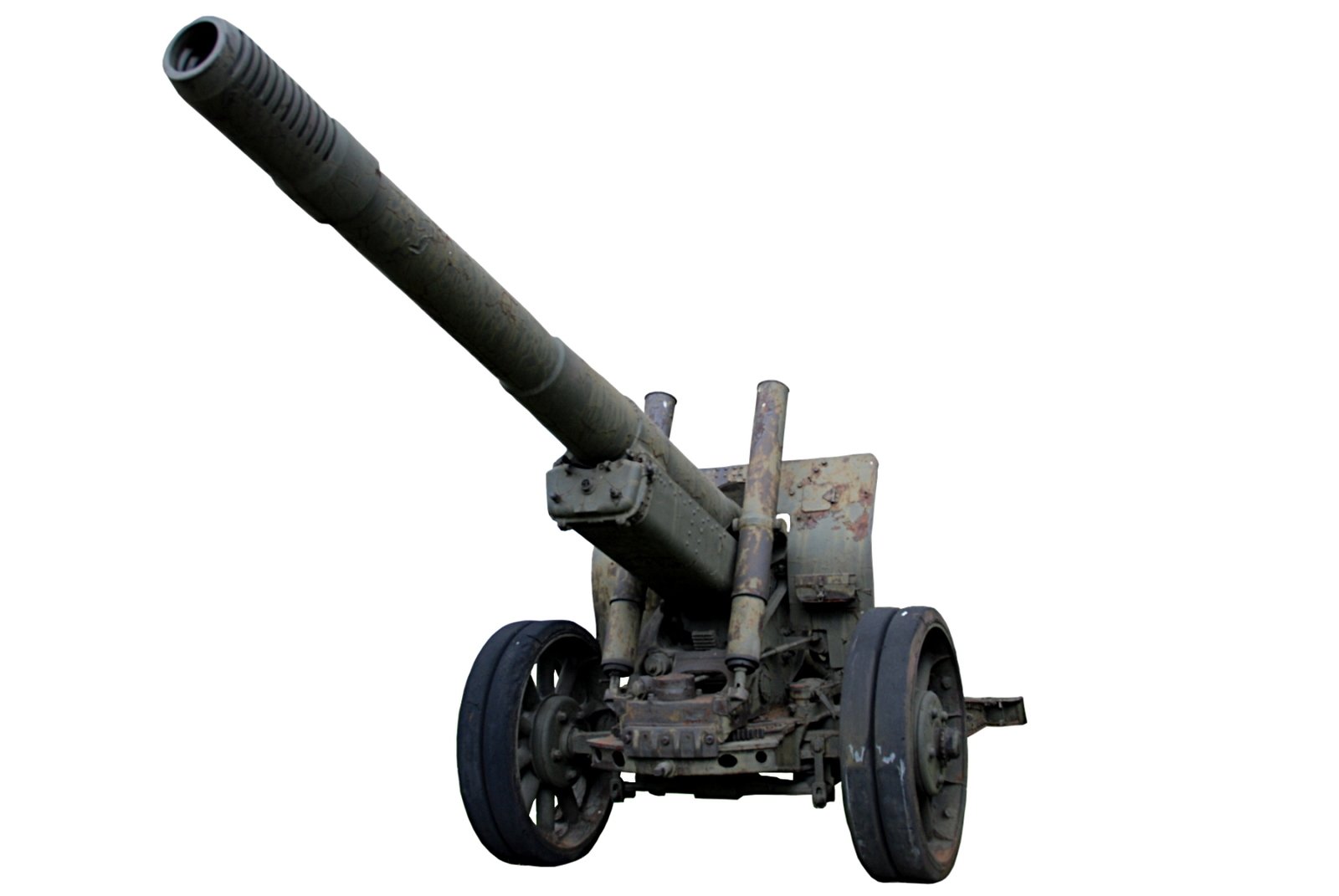 a model artillery sits atop a black wagon