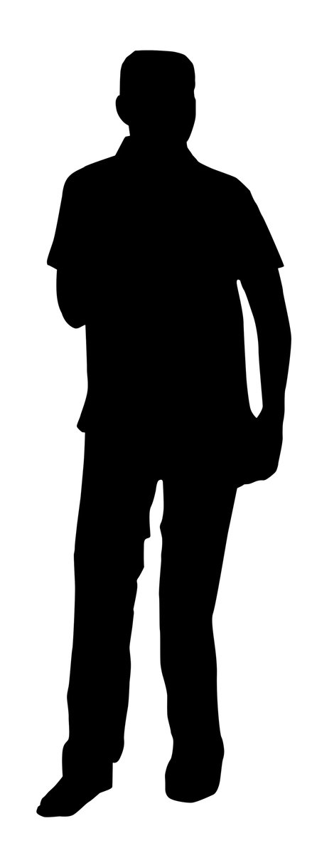 a silhouette of a man with a hat on