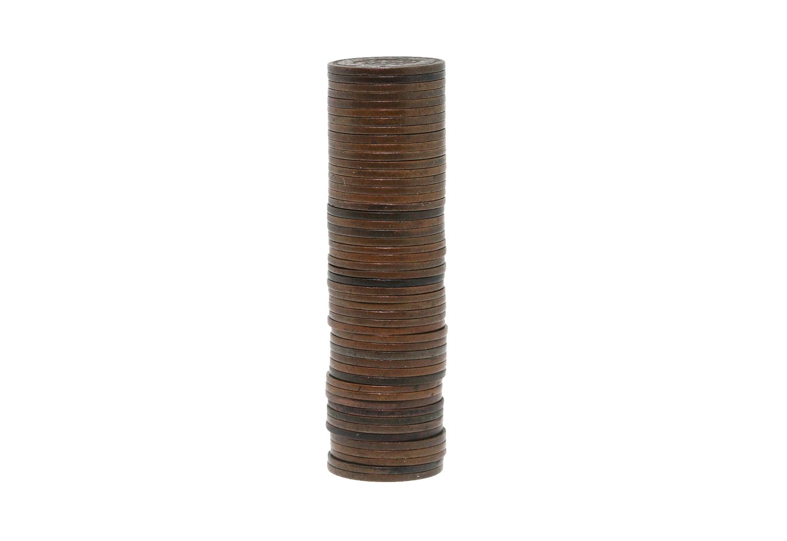 a stack of brown wooden coins stacked together