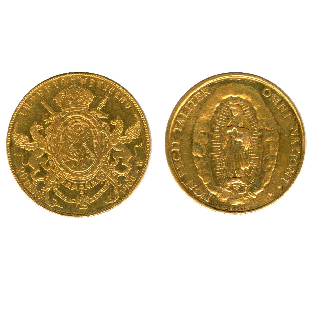 two different gold coins one has a woman