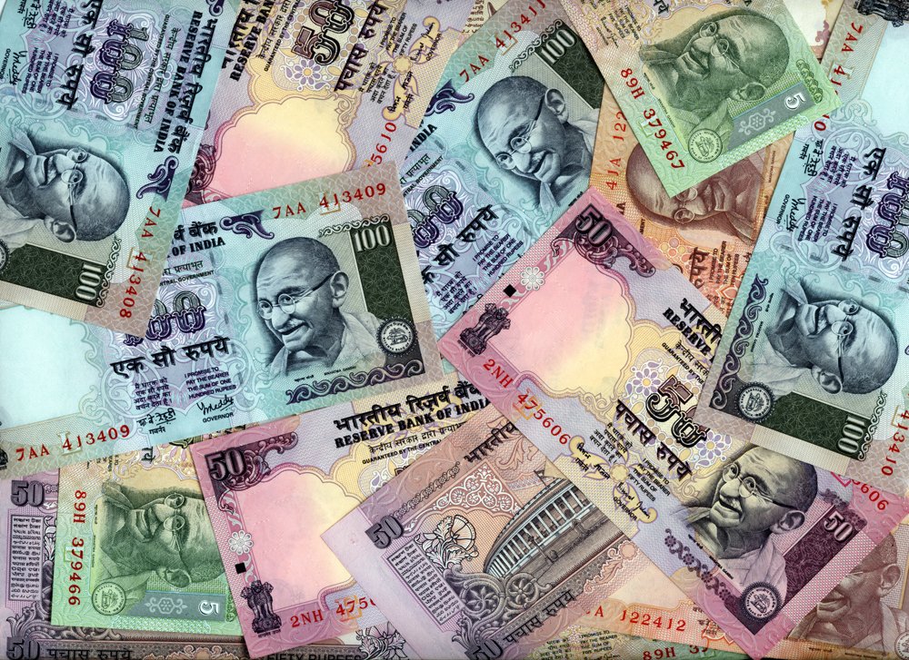 an artistic painting of indian money