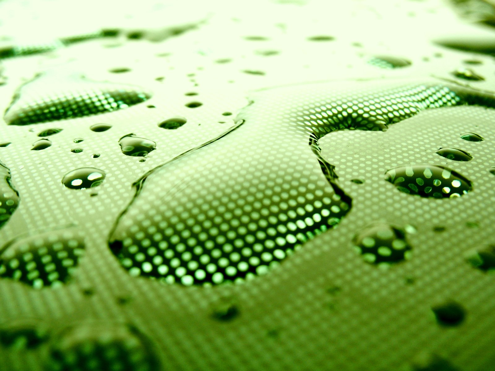 dew covered glass with drops of water