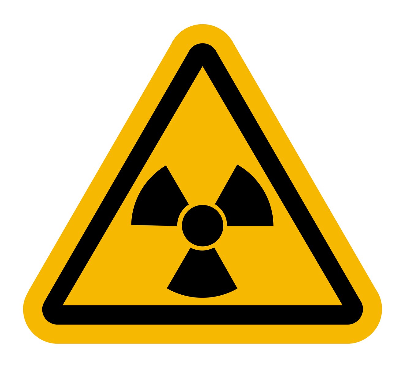 an illustration of a triangular radioactive warning sign