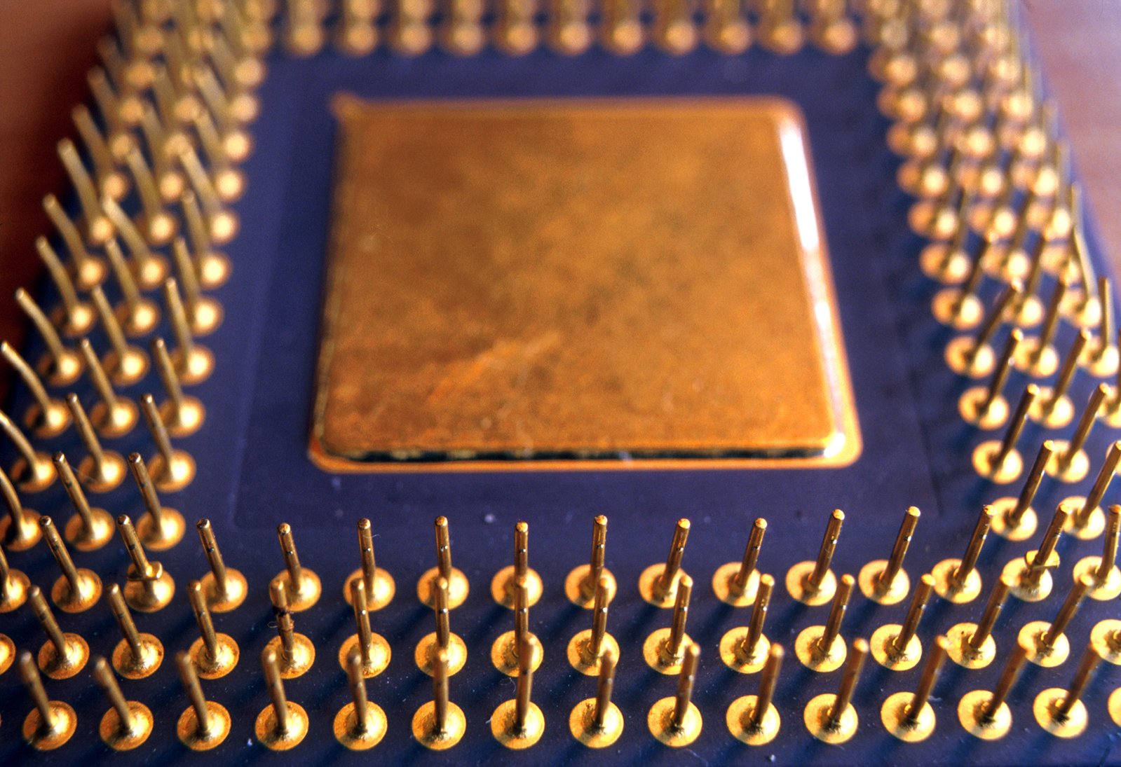 the gold plated electronic components are placed neatly together