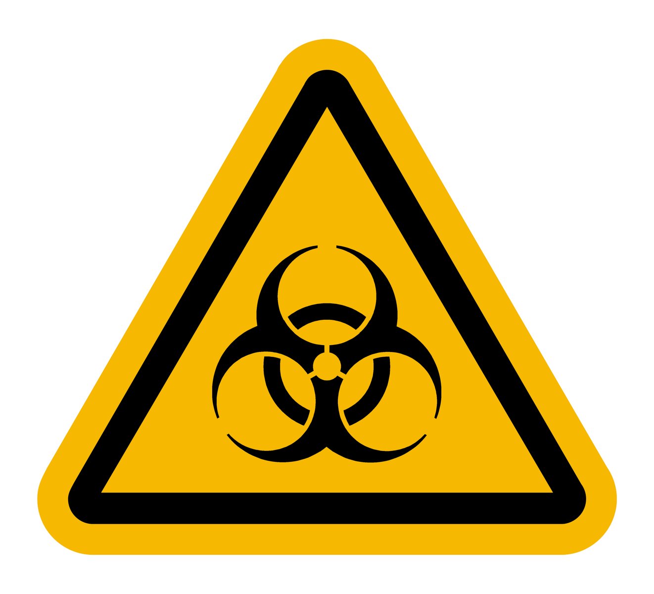 a sign with a radioactive symbol over it