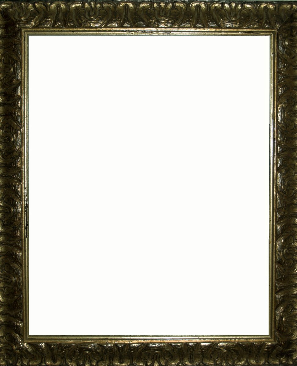 a gold framed po frame that is isolated on a white background