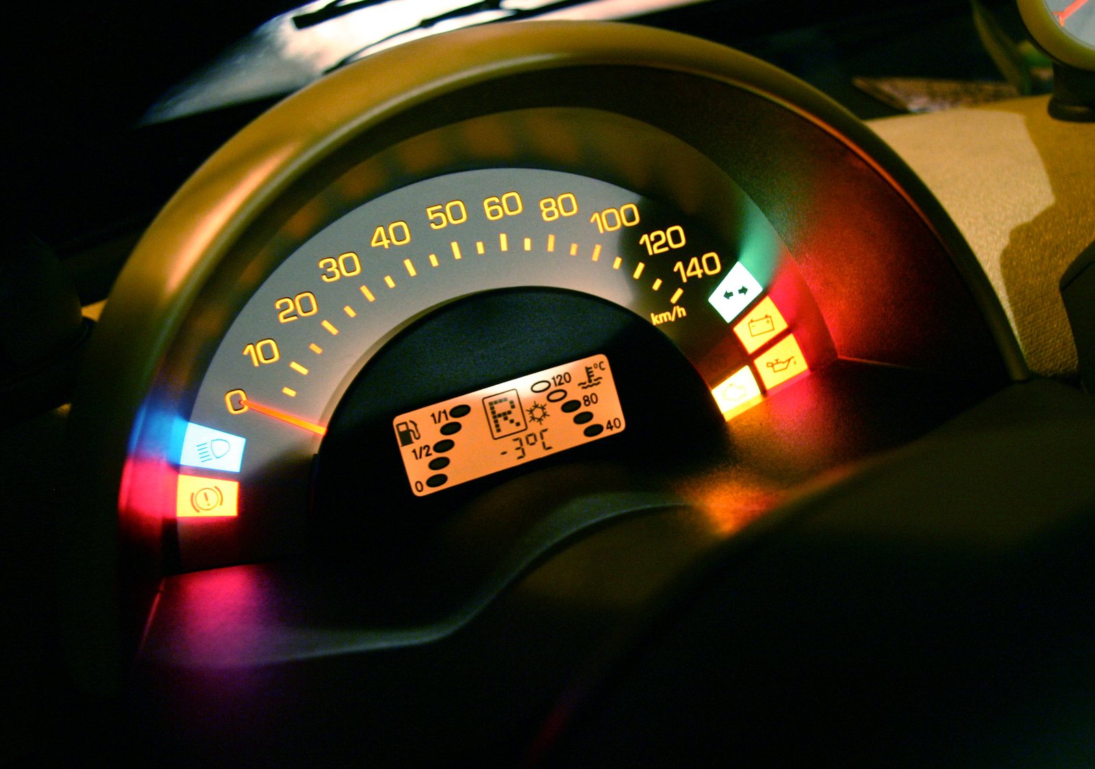 a close up of the meter in a car