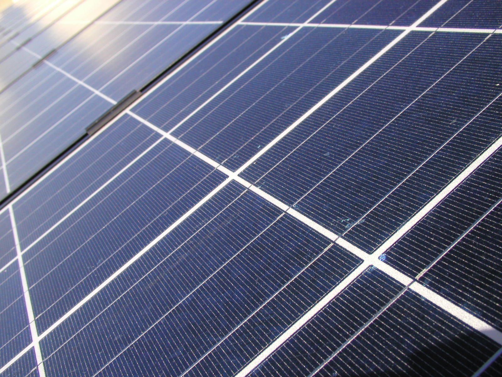 the solar panel of a building is closeup