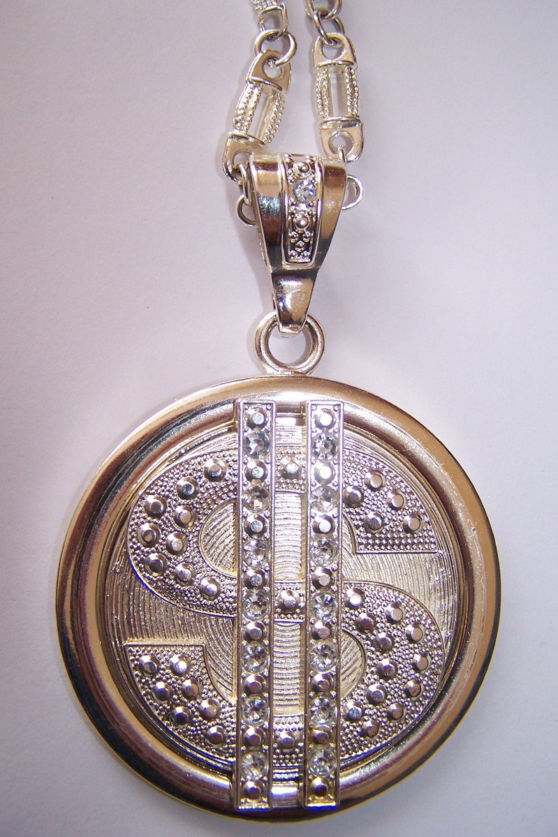 an art nouveau gold - toned sterling pendant with roman numerals and flowers