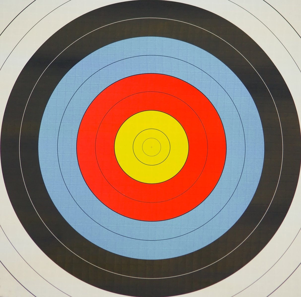 an image of an archery target with five colors