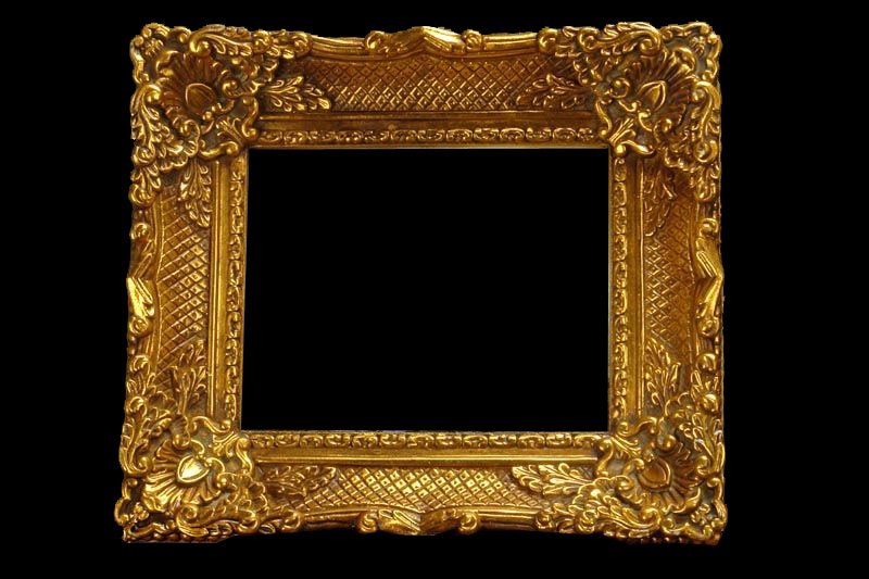 golden ornate frame with black background