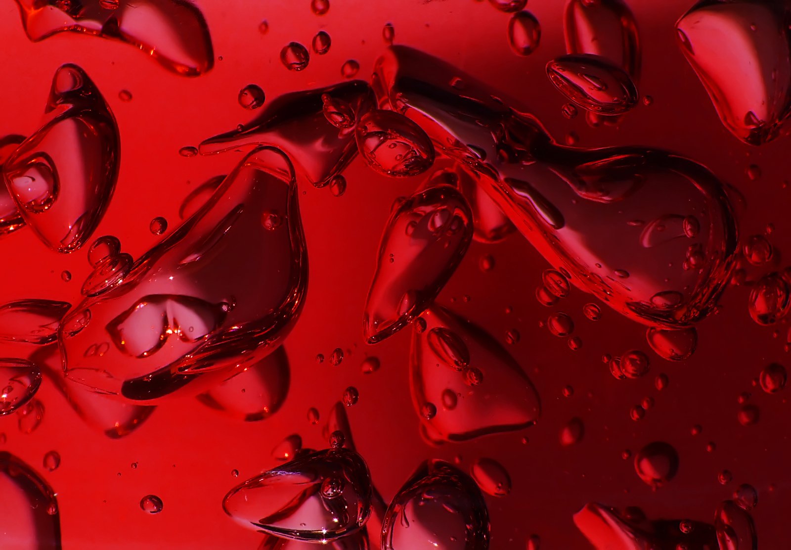 several bubbles are displayed with a red background