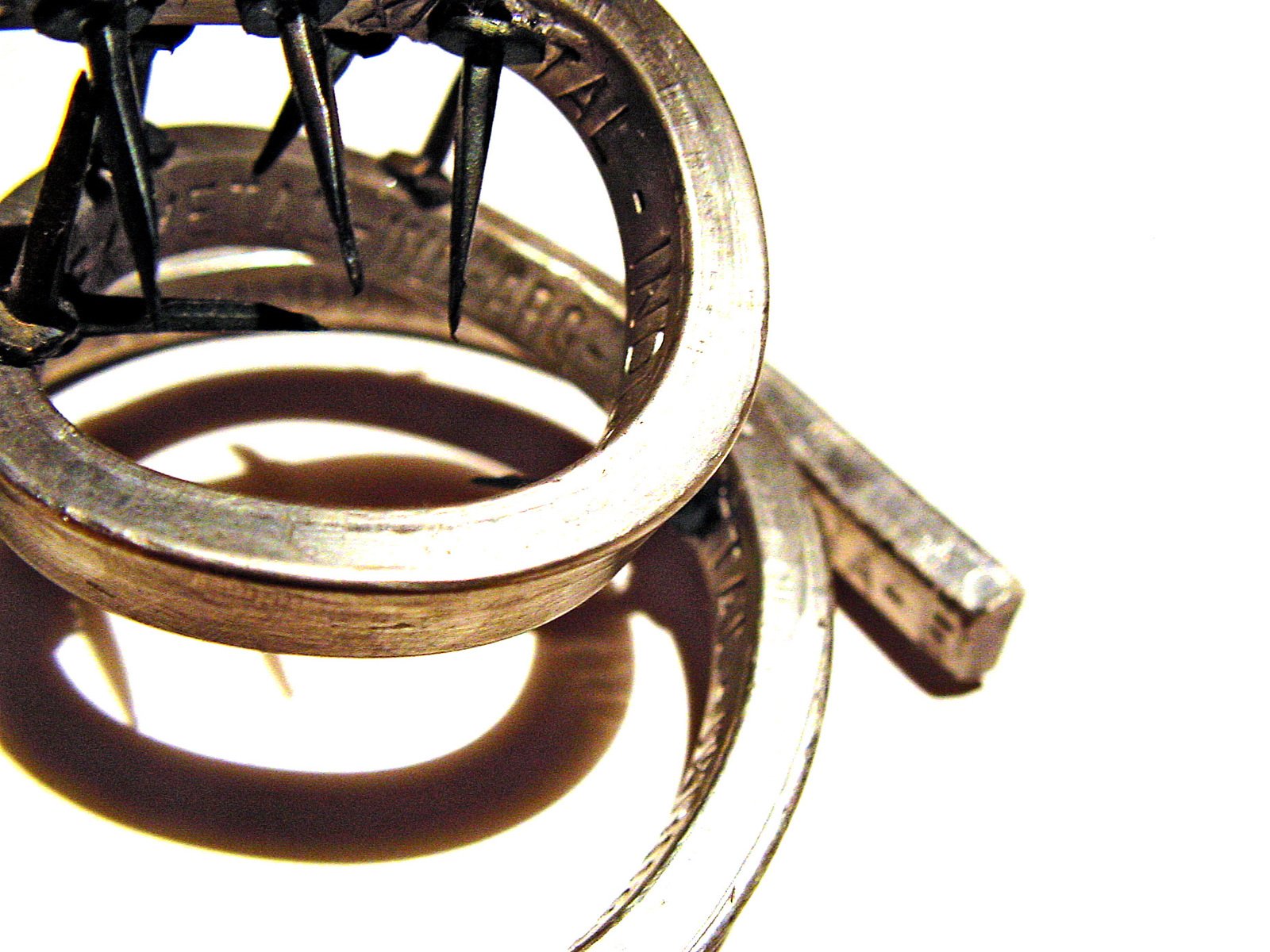 an image of some steel rings and keys