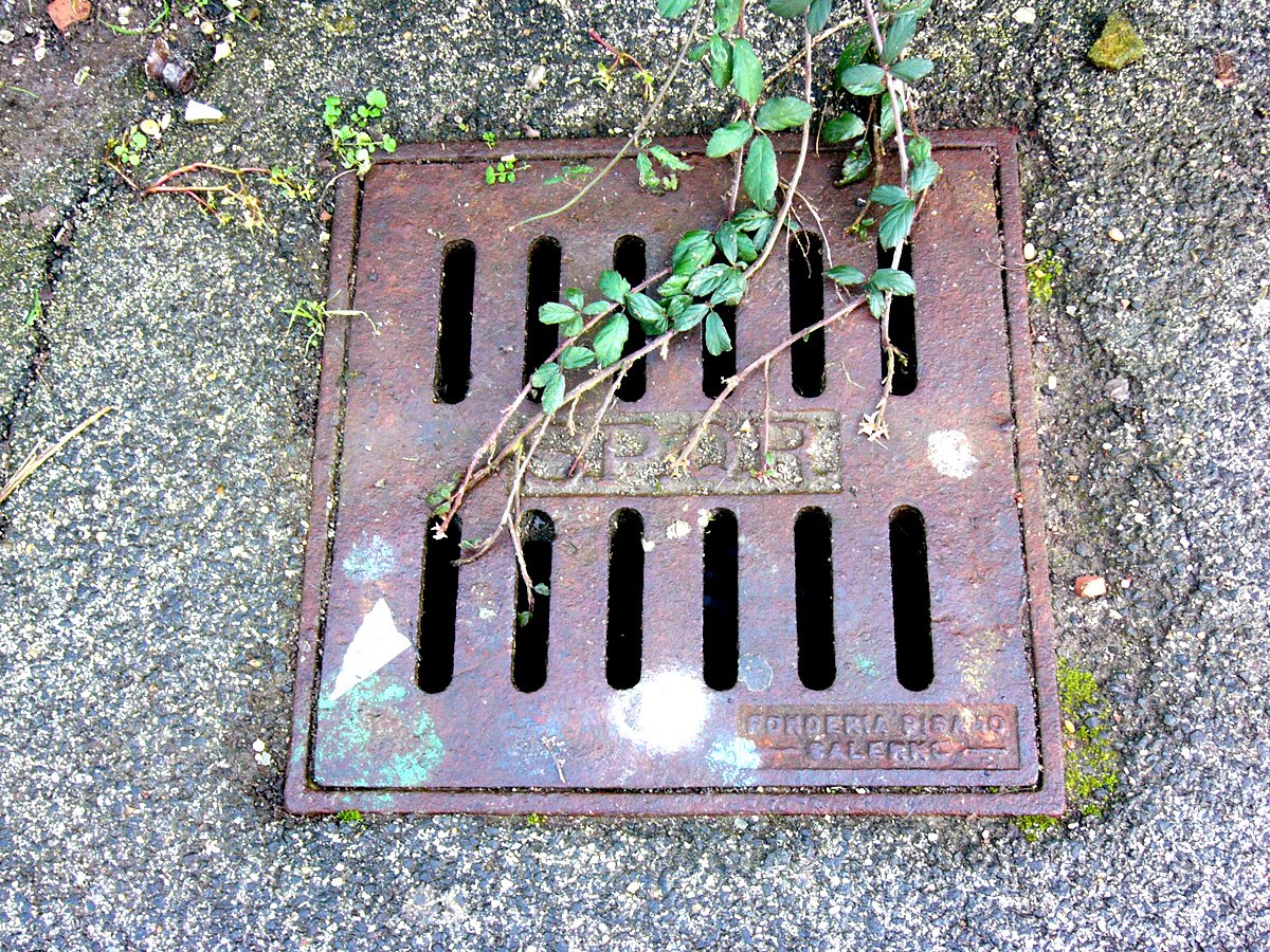there is a sewer box with holes for it