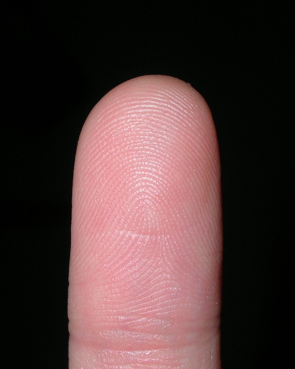 the thumbnail of a person's thumb on black