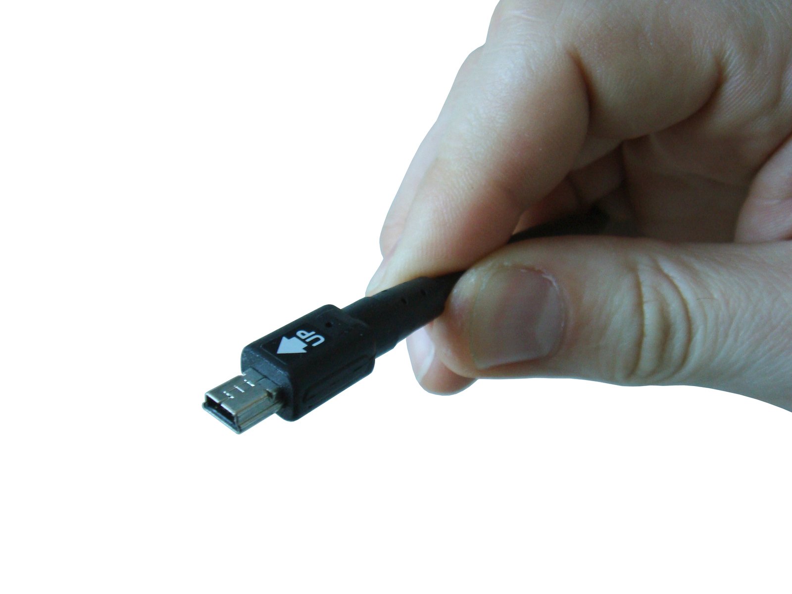 a person holding a type of black and white charger