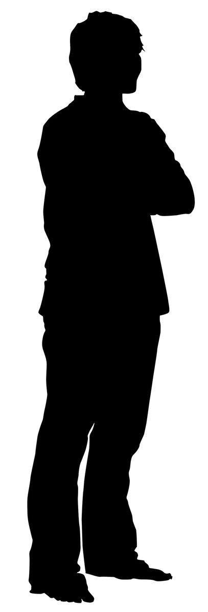 a silhouette image of a young man