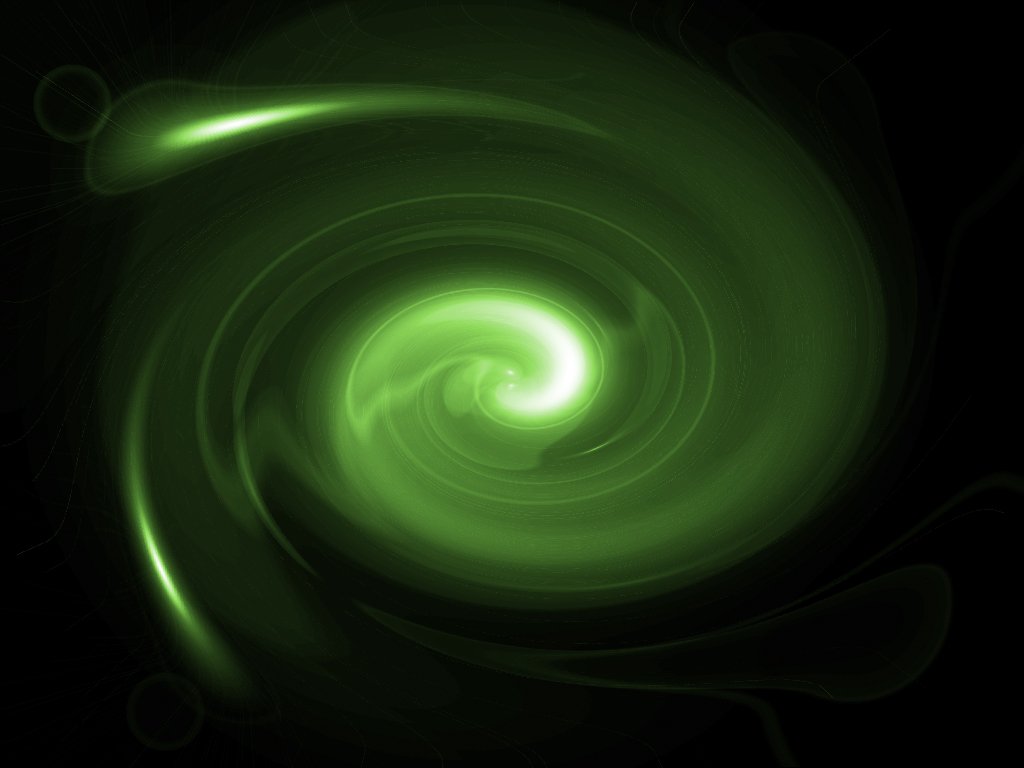 dark green spiral po on a black background