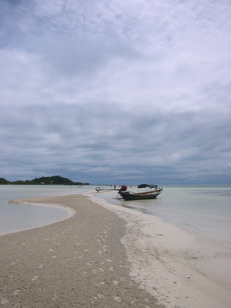 the boats are out on the beach