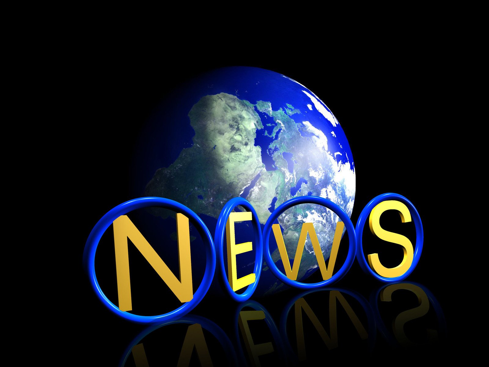a blue earth with the words news sitting on top of it