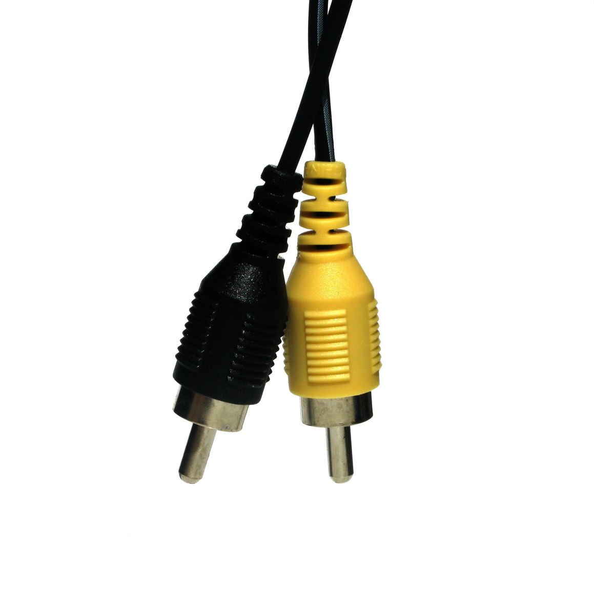 a black and yellow charger plug next to a plug that is plugged into a yellow cord