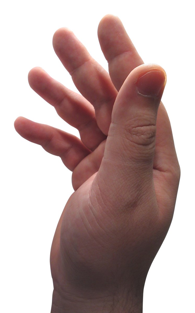 a hand reaching up with fingers in the air