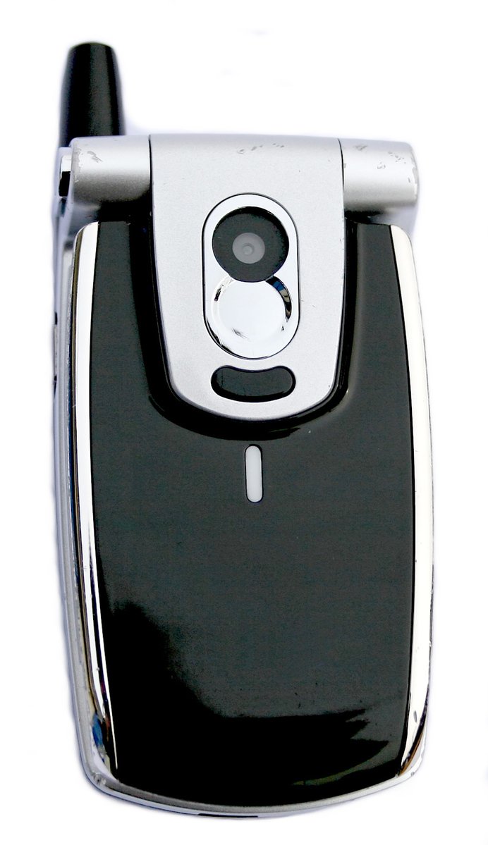 the top portion of a cell phone with a on