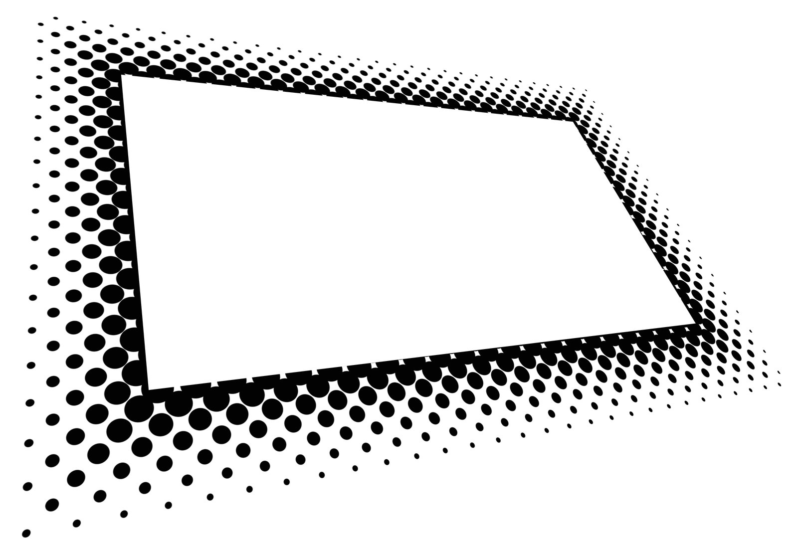 a large white sign with halftone black dots