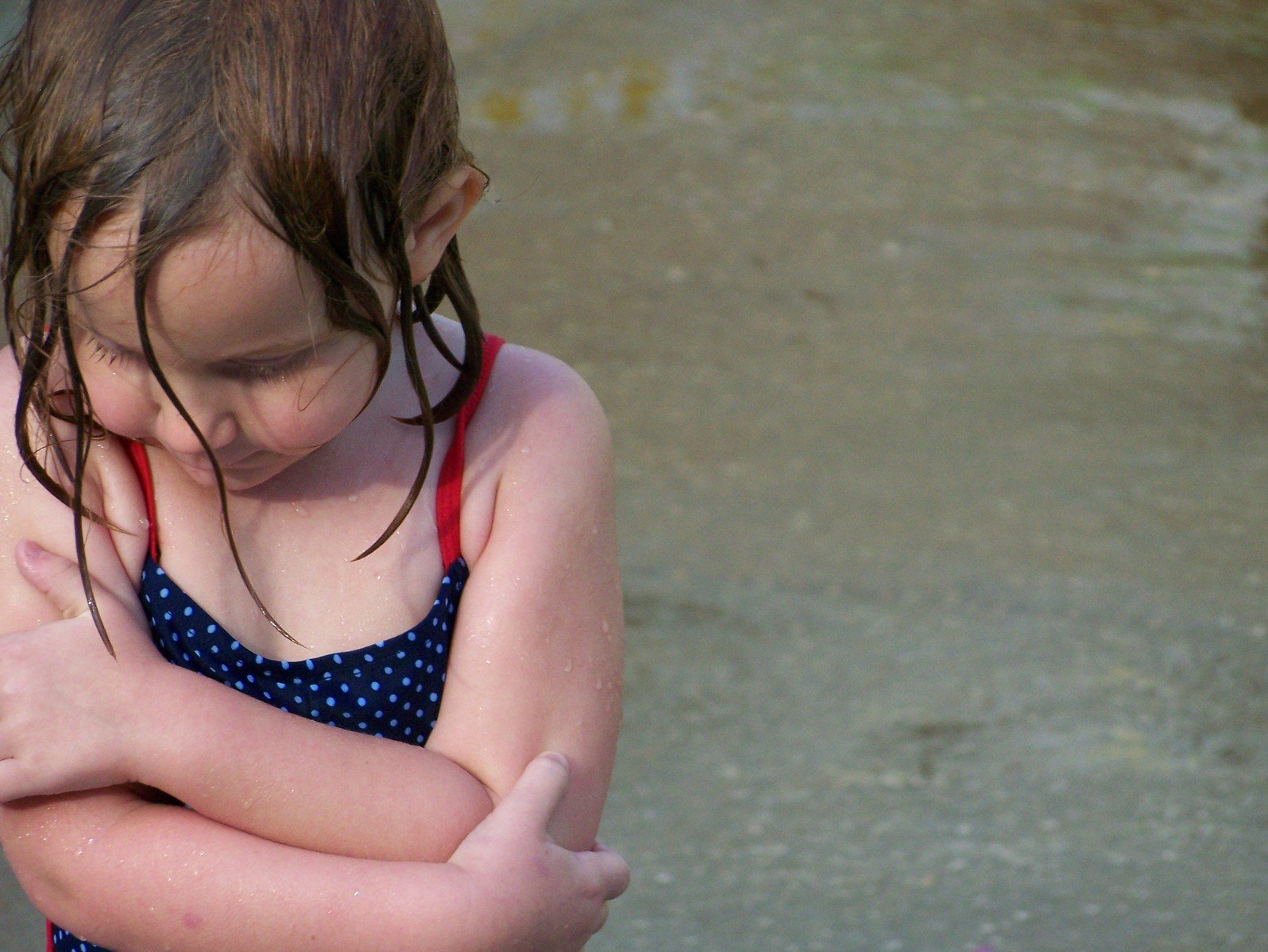 there is a  with water all over her body