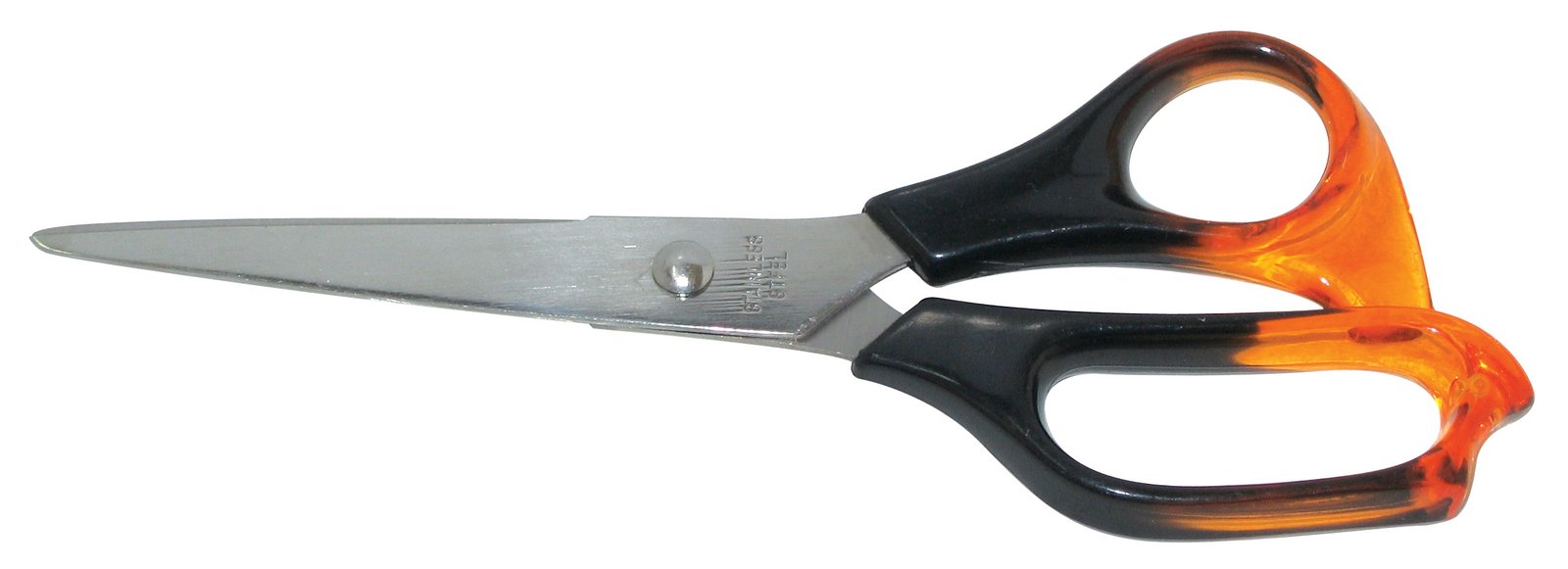 a pair of scissors with tortoiseshell ends and a handle