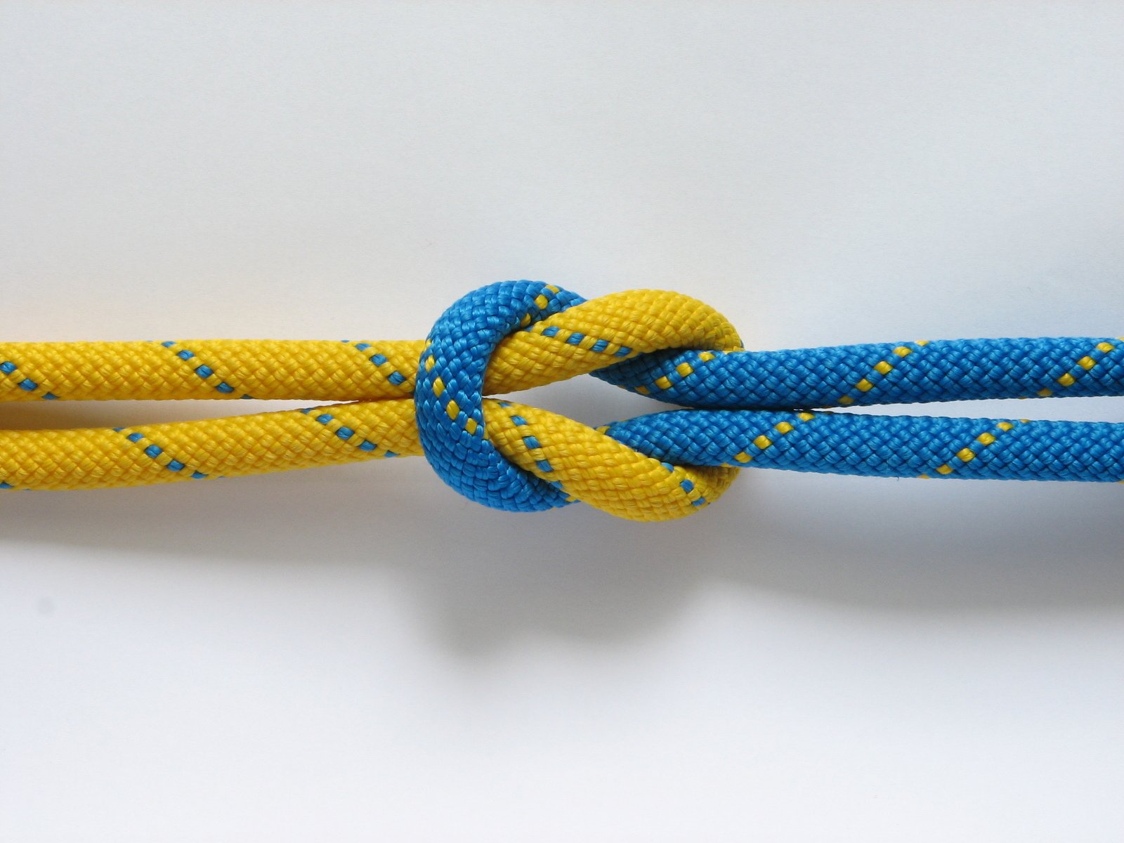 three ropes that have a knot in each