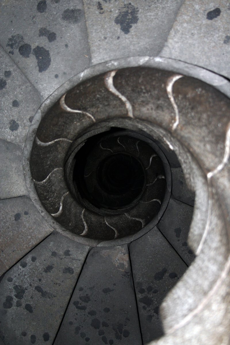 a spirally spiral staircase is pictured in this pograph