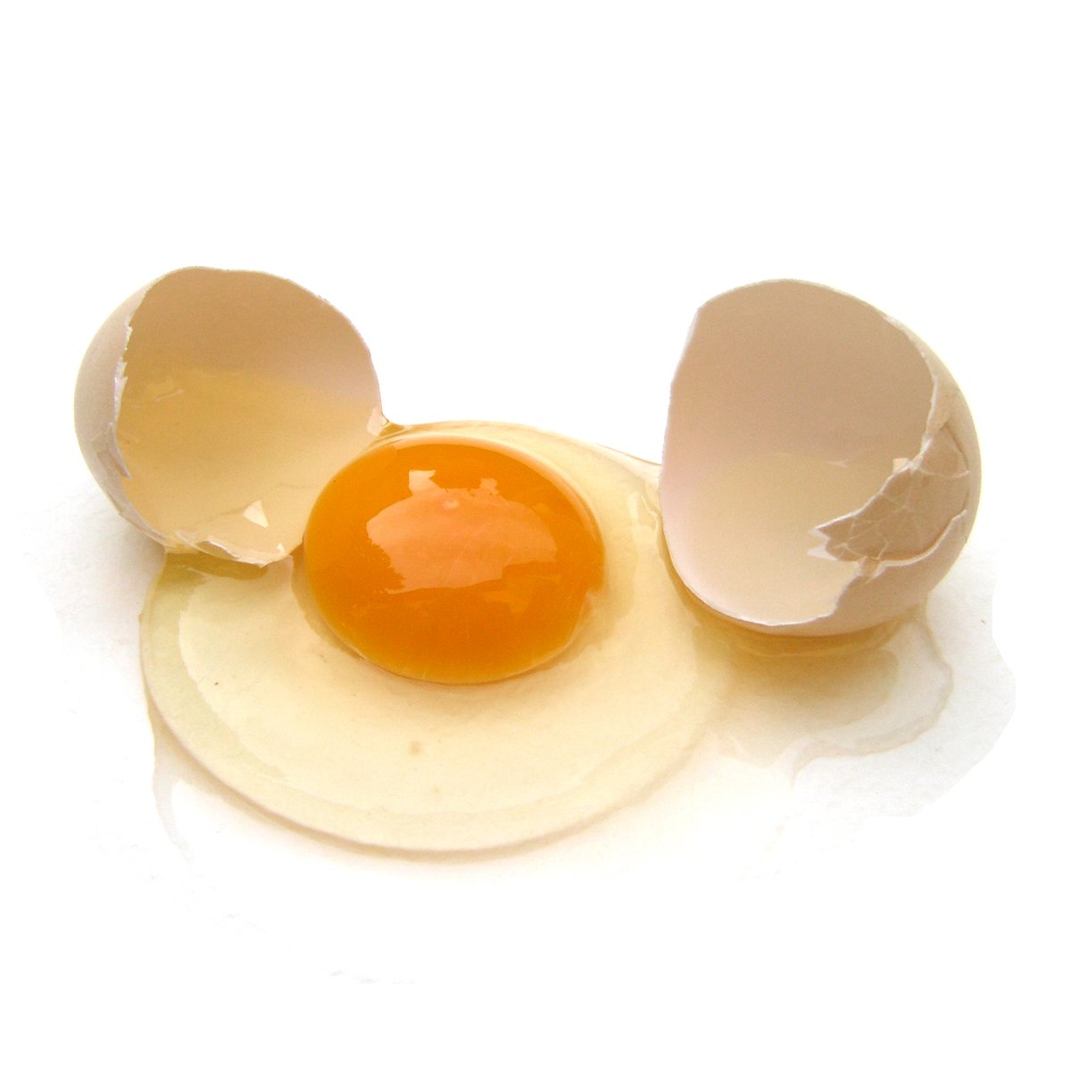 two eggs that have been broken in half