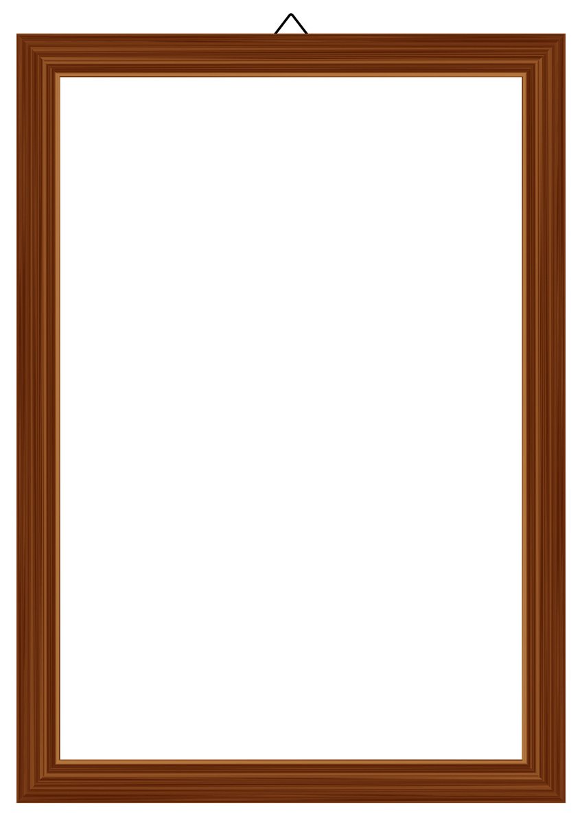 an empty wood frame with clipping out to show a blank piece
